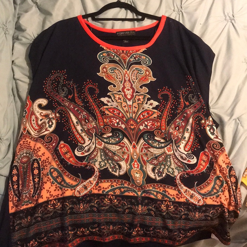 Navy Pink Moroccan Blouse